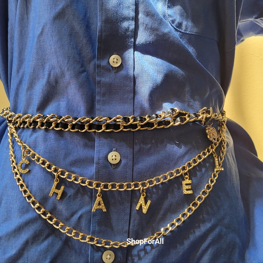 Chanel Gold and Black Chain Belt - Picture 6 of 15